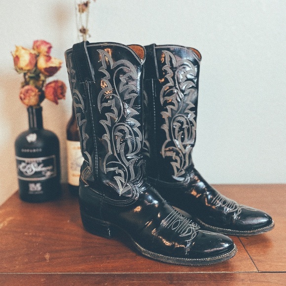 Other - Vintage Patent Leather Justin Cowboy Boots